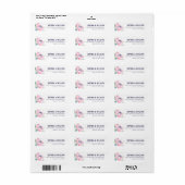 Verfijnde Roze Waterverf Protea Etiket (Full Sheet)