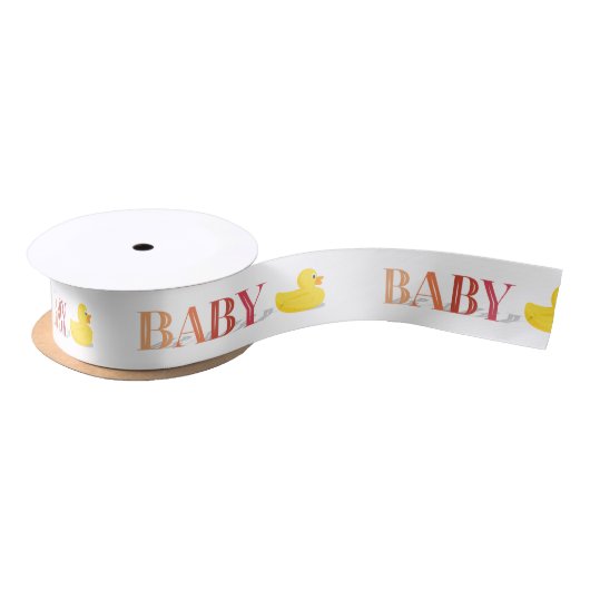 Verfijnde rubber Duck Baby shower Ribbons Satijnen Lint (Spoel)