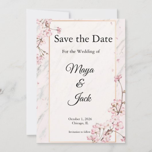 Verfijnde Save the Dates Kaart (Voorkant)