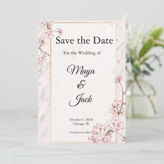 Verfijnde Save the Dates Kaart (Staand voorkant)