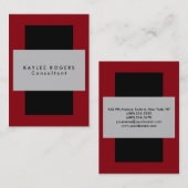 Verfijnde Silver Grey Red Professional Visitekaartje (Voorkant / Achterkant)