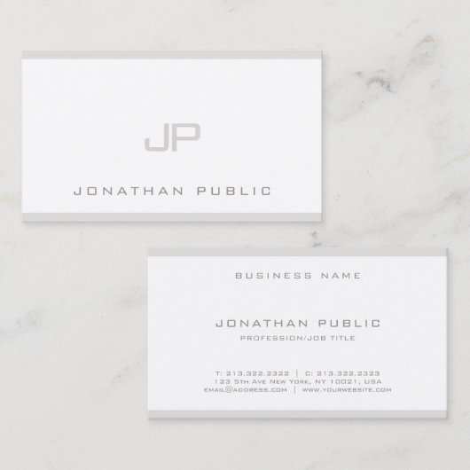 Verfijnde, stijlvolle, moderne, elegante vlek visitekaartje (Voorkant / Achterkant)