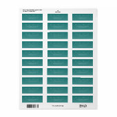 Verfijnde Teal Minimalistische Calligrafie Etiket (Full Sheet)