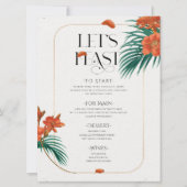 Verfijnde Tropische Bloemen Bruiloft Menu Kaart (Voorkant)