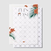 Verfijnde Tropische Bloemen Bruiloft Menu Vellum Uitnodigingen (Offset (Uitnodiging))