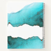 Verfijnde Turquoise Abstracte douanenaam Notitieboek (Achterkant)