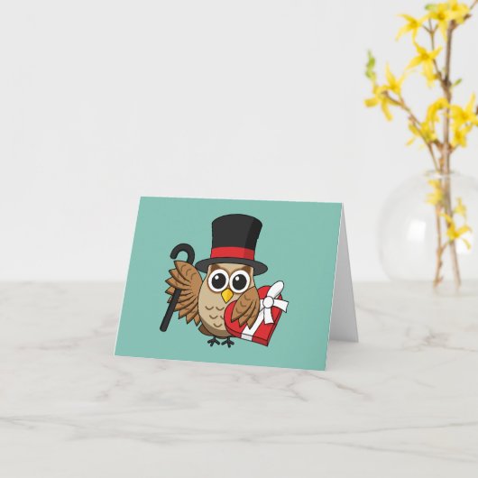 Verfijnde Uil met Hart Chocolade Doos | Voeg tekst Kaart (Gele Bloem)