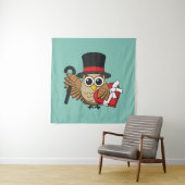 Verfijnde Uil met Hart Chocolade Doos Wandkleed (In situ)