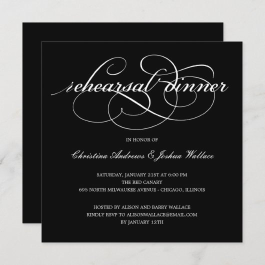 Verfijnde Uitnodiging van de Rehearsal van het Man (Voorkant / Achterkant)