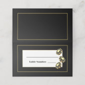 Verfijnde Vegas Casino Zwart Goud Hart Tafel Plaatskaartje (Buitenkant ongevouwen)