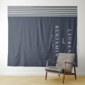 Verfijnde verticale Navy lijnen Wandkleed (In Situ (horizontaal))