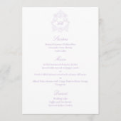 Verfijnde Victoriaanse Klassieke Script Violet Menu (Voorkant)