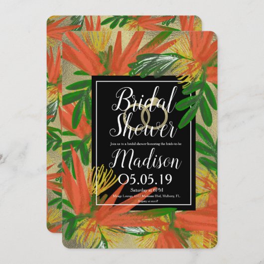 Verfijnde vogel van de Paradise Folie Bridal Kaart (Voorkant / Achterkant)