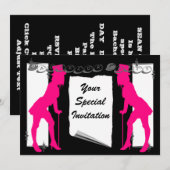 Verfijnde vrijgezellenfeest kaart (Voorkant / Achterkant)