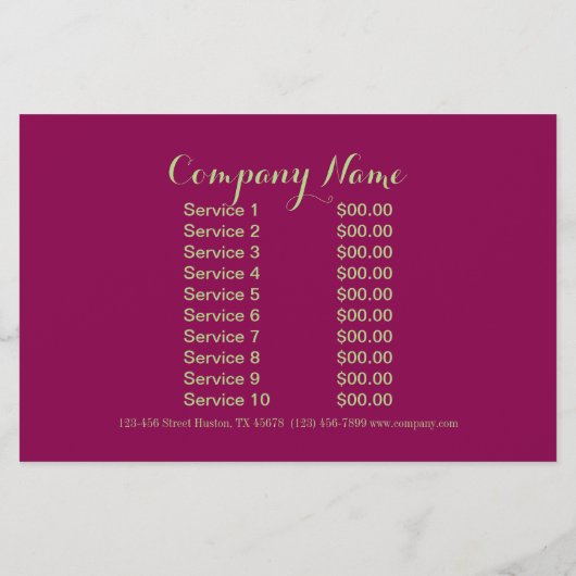 Verfijnde vrouwelijke mode fuchsia damast flyer (Achterkant)