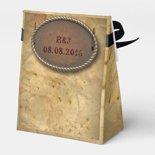 Verfijnde  western land bruiloft bedankdoosjes (Achterkant)