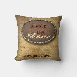 Verfijnde  western land bruiloft kussen