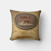 Verfijnde western land bruiloft kussen (Voorkant)