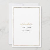 Verfijnde witte bladgoudflorale bruiloft kaart (Achterkant)