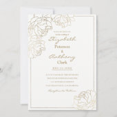 Verfijnde witte bruine bruine pony floral Wedding Kaart (Voorkant)