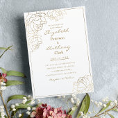 Verfijnde witte bruine bruine pony floral Wedding Kaart