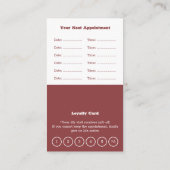 Verfijnde Witte & Smoky Topaz Haarsalon Loyaliteit Afsprakenkaartje (Achterkant)