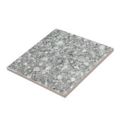 Verfijnde zilverkleurige faux met glitter Solid Tegeltje (Zijkant)