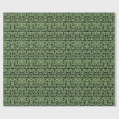 Verfijnde zirels | zwart en groen  cadeaupapier (Vlak)