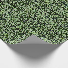 Verfijnde zirels | zwart en groen cadeaupapier