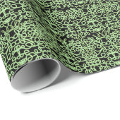 Verfijnde zirels | zwart en groen  cadeaupapier (Rol Hoek)