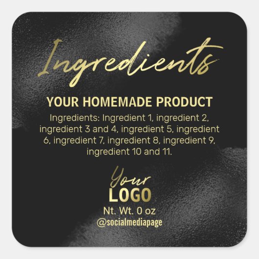 Verfijnde zwarte en gouden etiketten (Voorkant)