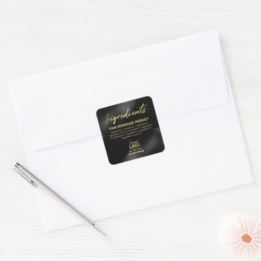 Verfijnde zwarte en gouden etiketten (Envelop)