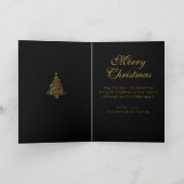 Verfijnde zwarte en gouden kerstkaart kaart (Binnen)