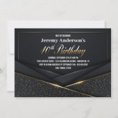 Verfijnde zwarte gouden 40e verjaardag kaart (Voorkant)