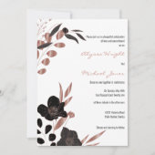 Verfijnde zwarte gouden glazen roos bruiloft kaart (Voorkant)