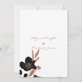 Verfijnde zwarte gouden glazen roos bruiloft kaart (Achterkant)