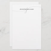 Verfijnde zwarte grijze monogram van Elegant Briefpapier (Voorkant / Achterkant)