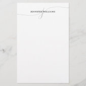 Verfijnde zwarte grijze monogram van Elegant Briefpapier (Voorkant)