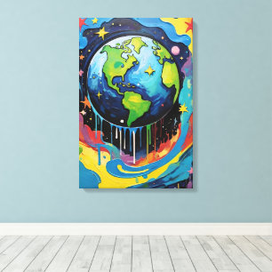 verfinfuus van Planet Earth Canvas Afdruk