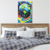 verfinfuus van Planet Earth Canvas Afdruk (Insitu (Slaapkamer))