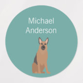 Verfkeurmerk van herdershond labels (Design 2)