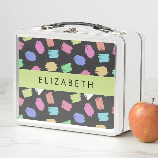 verfkwast, kleurrijke penseelstreken, Jouw naam (In situ)