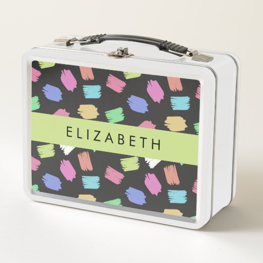 verfkwast, kleurrijke penseelstreken, Jouw naam (Voorkant)