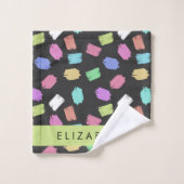 verfkwast, kleurrijke penseelstreken, Jouw naam Bad Handdoek (Wasdoekje)