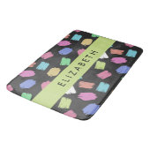 verfkwast, kleurrijke penseelstreken, Jouw naam Badmat (Gekanteld)