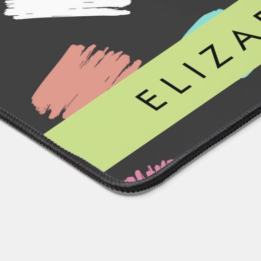 verfkwast, kleurrijke penseelstreken, Jouw naam Bureaumat (Hoek)