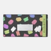 verfkwast, kleurrijke penseelstreken, Jouw naam Bureaumat (Keyboard & Muis)