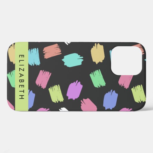 verfkwast, kleurrijke penseelstreken, Jouw naam Case-Mate iPhone Case (Achterkant (horizontaal))