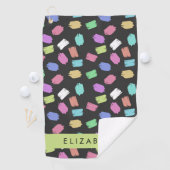 verfkwast, kleurrijke penseelstreken, Jouw naam Golfhanddoek (Insitu)