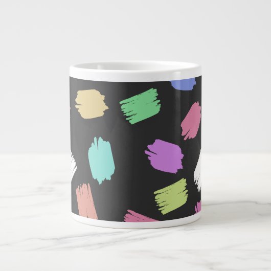 verfkwast, kleurrijke penseelstreken, Jouw naam Grote Koffiekop (Voorkant)